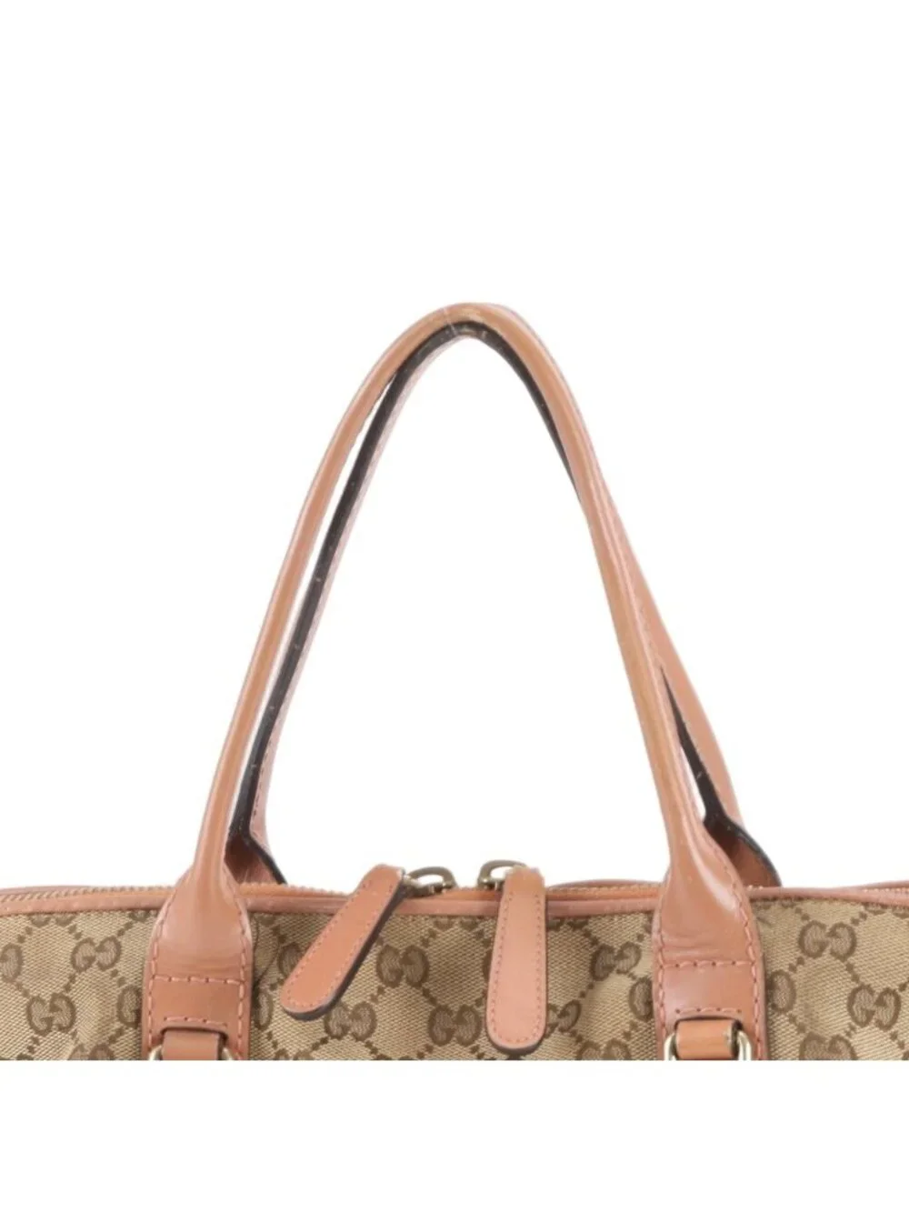 Gucci GG Canvas Heart Bit Leather 2-Way Shoulder Bag Crossbody Tote Brown - Picture 2 of 11